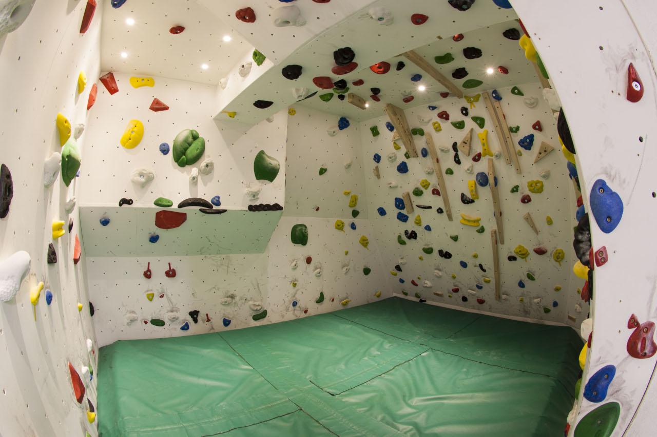 Climbing cave. Full on climbing cave, walls, overhangs, ceilings, if you can dream it you can do it